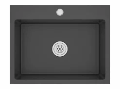 Fregadero de cocina de acero inoxidable hecho a mano Negro New