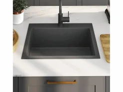Fregadero de cocina de acero inoxidable hecho a mano Negro New