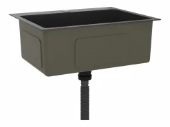 Fregadero de cocina de acero inoxidable hecho a mano Negro New
