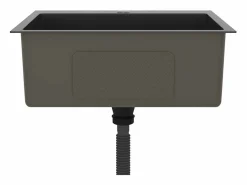 Fregadero de cocina de acero inoxidable hecho a mano Negro New