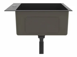 Fregadero de cocina de acero inoxidable hecho a mano Negro