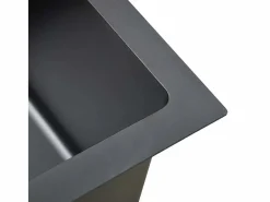 Fregadero de cocina de acero inoxidable hecho a mano Negro