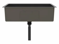 Fregadero de cocina de acero inoxidable hecho a mano Negro New