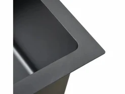 Fregadero de cocina de acero inoxidable hecho a mano Negro Sale