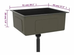 Fregadero de cocina de acero inoxidable hecho a mano Negro Sale