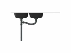 Fregadero de cocina de dos senos de 1200x500x155 mm de acero inoxidable^ Online