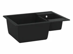 Fregadero de cocina de granito y dos lavabos con orificio de desbordamiento^ Outlet