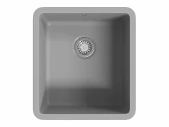 Fregadero de cocina de granito de un solo tazón Gris Discount
