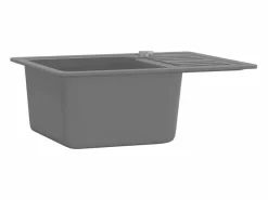 Fregadero de cocina de granito de un solo tazón Gris Discount