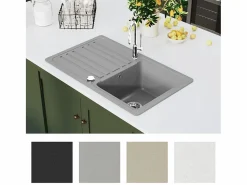 Fregadero de cocina de granito con escurridor reversible^ Discount