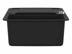 Fregadero de cocina de granito de dos senos Negro Discount