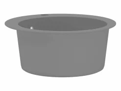 Fregadero de cocina de granito de un seno redondo Gris Outlet