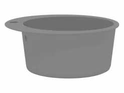 Fregadero de cocina de granito de un seno redondo Gris Outlet