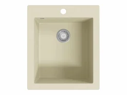 Fregadero de cocina de granito, fregadero individual, color Beige Online