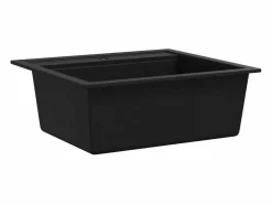 Fregadero de cocina de granito de un solo tazón Negro
