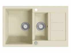 Fregadero de cocina de granito doble Beige New