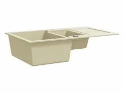 Fregadero de cocina de granito doble Beige New