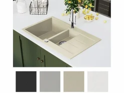 Fregadero de cocina de granito doble Beige New