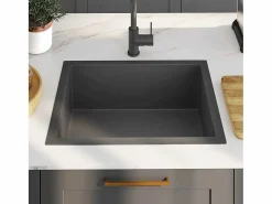 Fregadero de cocina hecho a mano de acero inoxidable^