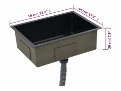 Fregadero de cocina hecho a mano de acero inoxidable^