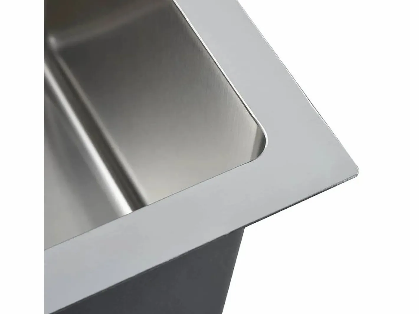 Fregadero de cocina hecho a mano de acero inoxidable Plateado Discount
