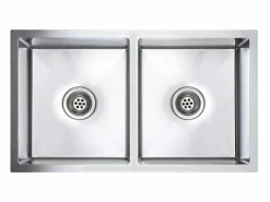 Fregadero de cocina hecho a mano de acero inoxidable Plateado Outlet