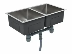 Fregadero de cocina hecho a mano de acero inoxidable Plateado Outlet