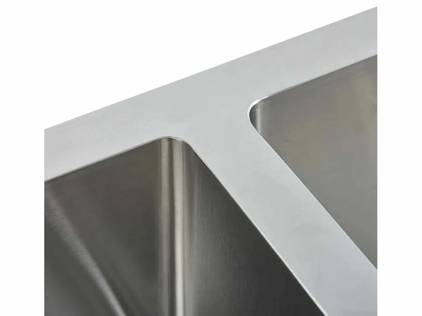 Fregadero de cocina hecho a mano de acero inoxidable Plateado Outlet