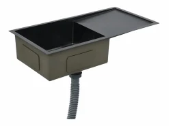 Fregadero de cocina hecho a mano de acero inoxidable Negro Hot