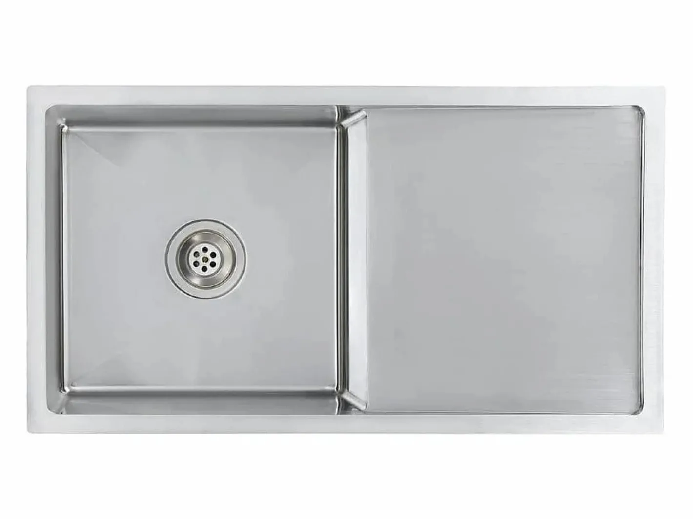 Fregadero de cocina hecho a mano de acero inoxidable Plateado Online