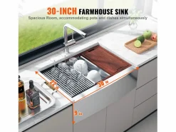 Fregadero de Cocina SucceBuy Estilo Rústico, de Acero Inoxidable 304, de un Solo Seno, 76 x 56 x 23 Cm^ Sale