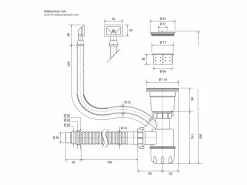 ML-DESIGN Fregadero XXL de cocina un seno 70x40cm lavabo con desagüe y rebosadero Plateado Clearance