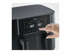 Severin Freidora de aire caliente FR2463 8L doble cubeta 2600W 10 programas con función Sync Cook Negro New
