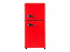 Hauss Spole Frigorífico de 60L con 2 puertas e iluminación LED - Consumo energético 102 kWh/año - Rojo New
