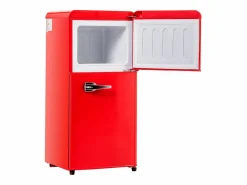 Hauss Spole Frigorífico de 60L con 2 puertas e iluminación LED - Consumo energético 102 kWh/año - Rojo New
