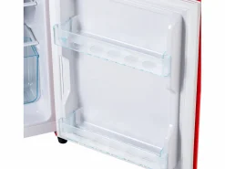 Hauss Spole Frigorífico de 60L con 2 puertas e iluminación LED - Consumo energético 102 kWh/año - Rojo New