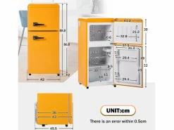 Frigorífico de 60L con 2 puertas e iluminación LED - Consumo energético 102 kWh/año - antiguo^Hauss Spole