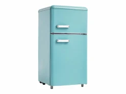 Hauss Spole Electrodomésticos De Frío|Frigorífico estilo retro de 72L con 2 puertas e iluminación LED - Congelador de 21L - Azul-verde