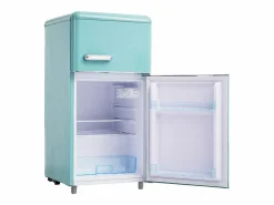 Hauss Spole Electrodomésticos De Frío|Frigorífico estilo retro de 72L con 2 puertas e iluminación LED - Congelador de 21L - Azul-verde