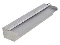 Accesorio Piscina|Fuente cascada rectangular LED piscina acero inoxidable 45 cm ES234603