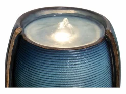 Fuente Agua|Fuente de agua de pared de cristal y poliresina, diseño elegante, color turquesa, para uso interior y exterior (29x34,5x98cm)