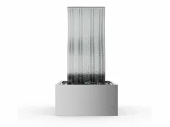 Fuente de exterior con forma de ola en acero inoxidable, An. 60 x Alt. 110 cm, , ONDARA^MYLIA New