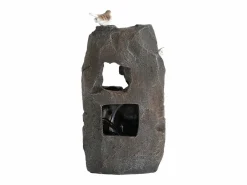 Merax Fuente Agua|Fuente de exterior para jardín/terraza/balcón/césped - 25,5 x 19 x 47 cm - con LED - Resina -