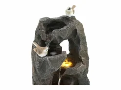 Merax Fuente Agua|Fuente de exterior para jardín/terraza/balcón/césped - 25,5 x 19 x 47 cm - con LED - Resina -