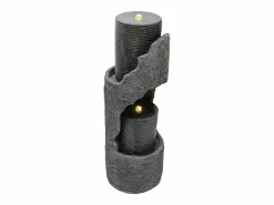 Merax Fuente de jardín para jardín y patio - 34,5 x 34,5 x 100,5 cm - con LED + bomba de agua - Resina - Gris New