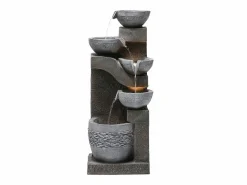 Merax Fuente Agua|Fuente de jardín para jardín y patio - 33,5 x 30,5 x 77,5 cm - con LED + bomba de agua - Resina -