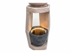 Fuente de jardín para jardín y patio - 36,5 x 36 x 81,5 cm - con LED + bomba de agua - Resina -^Merax