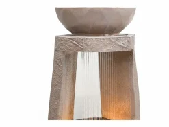 Fuente de jardín para jardín y patio - 36,5 x 36 x 81,5 cm - con LED + bomba de agua - Resina -^Merax