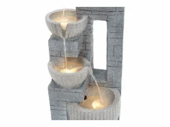 Fuente de jardín para patio/balcón/césped - 31,5 x 29 x 80 cm - con LED - Resina -^Merax Hot