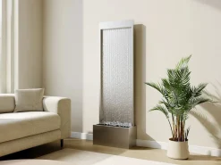 Fuente exterior de acero inoxidable y vidrio con LED, L. Alt. 183 cm, , PANGA^MYLIA Discount